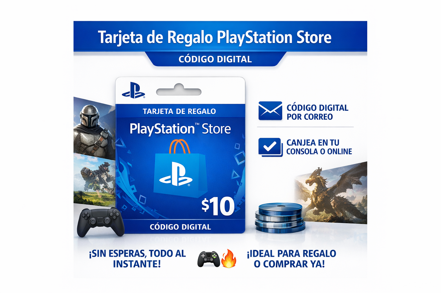 $10 -PlayStation Store Gift Card (codigo digital)
